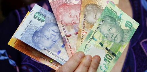 South African rand notes in a file photo.