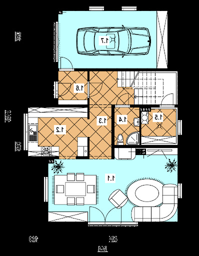 A-129 szkielet drewniany - Rzut parteru