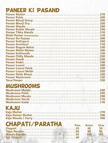 Bhagat Tarachand menu 