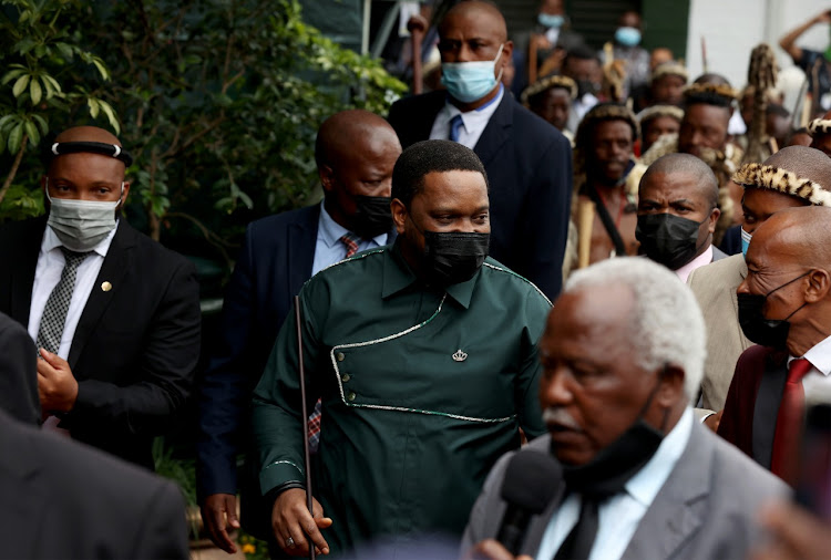 Prince MisuZulu KaZwelithini arrives at the KwaZulu-Natal Sopa in Pietermaritzburg.