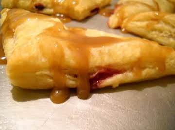 Black Cherry & Mascarpone Turnovers With Cherry Caramel Drizzle