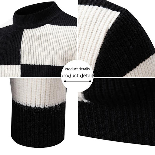 Title 5, Mens Half-high Collar Slim-fit Jumper Knitwear...