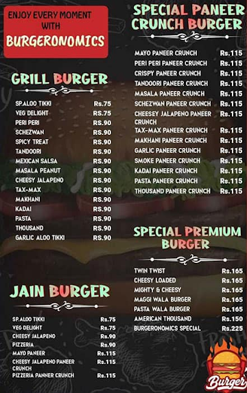 Burgeronomics menu 