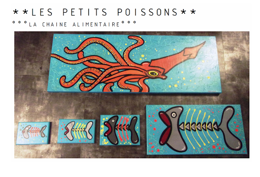 mini tableau poisson en acrylique artiste barre virginie