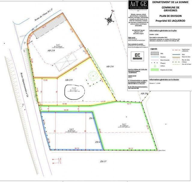 Vente terrain  1059 m² à Grivesnes (80250), 53 000 €