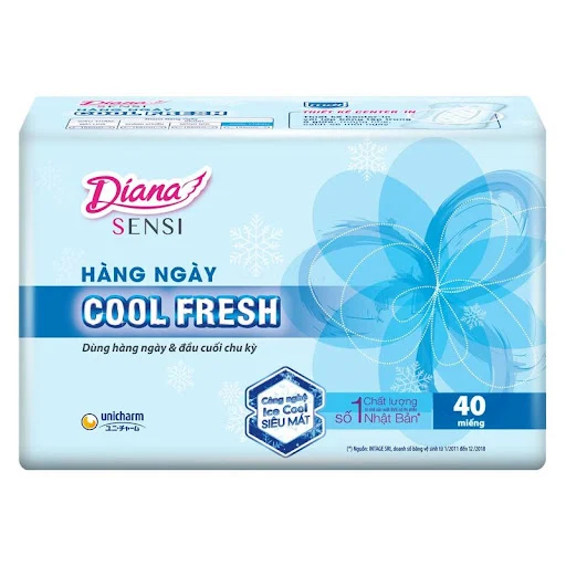 Combo 6 Băng Vệ Sinh Diana Sensi Hằng Ngày Cool Fresh 40 miếng x 155mm