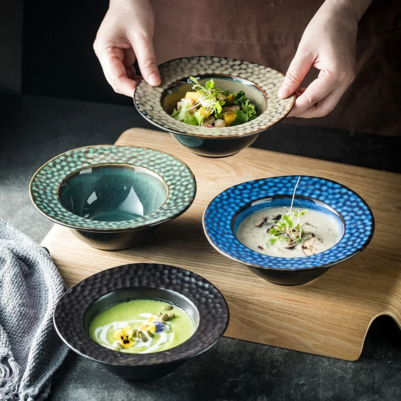 Platos Hondo para Cena al Estilo Japonés Occidental con Sopa Espesa Sirva sus guisos favoritos y disfrute de una experiencia culinaria única