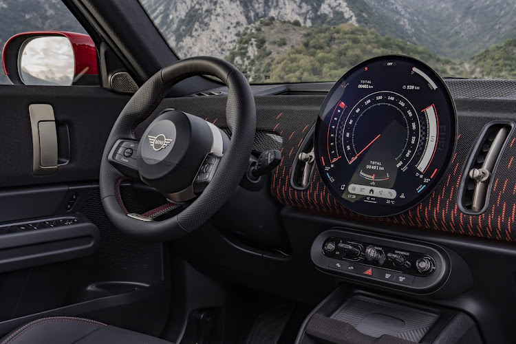 The JWC Countryman’s dashboard is a two-tone textile made from recycled polyester. Picture: SUPPLIED