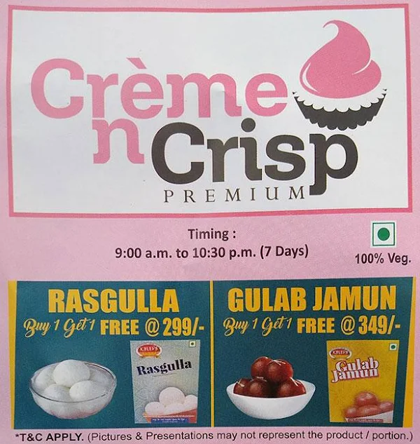 Creme N Crisp menu 