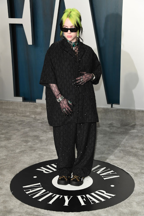 Grammy-winning singer Billie Eilish at the 2020 Vanity Fair Oscar party.