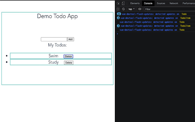 Vue Devtool Flash Updates