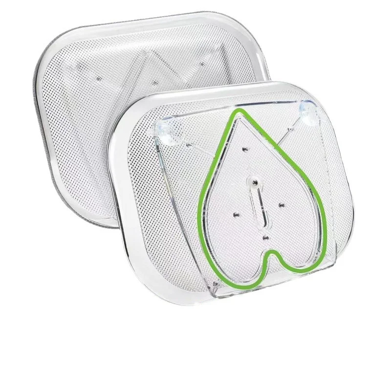 Refrigerator Rotating Tray with Heart-shaped Track, Transparent Rectangular. Maximise storage and easily access items in