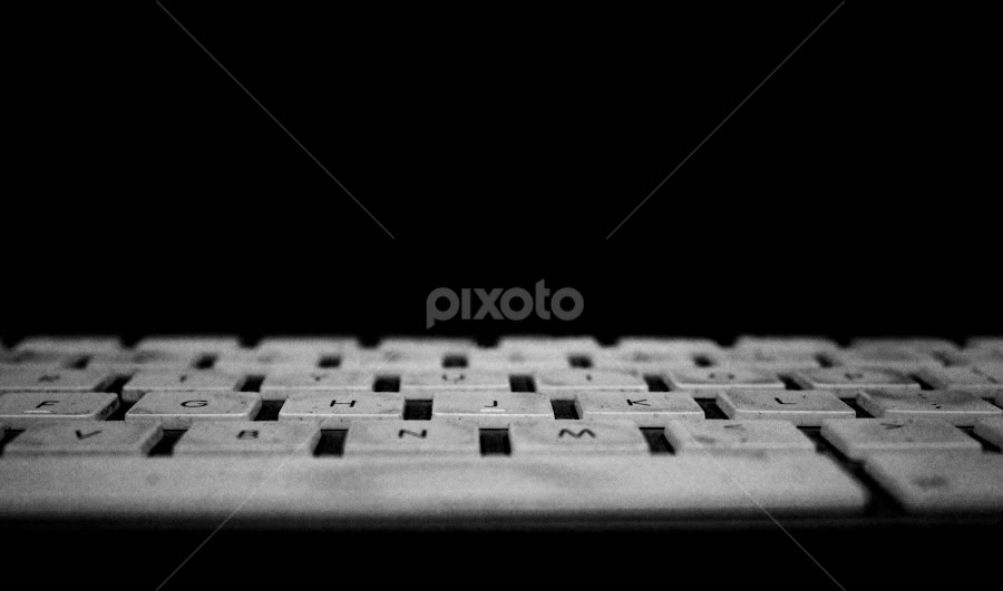 Dirty Keyboard by Arif Akhtar - Artistic Objects Other Objects ( dirty, keyboard, art, infection, keys, qwerty, dirt, black, decay, grubby, dirty keyboard, filth, white, contrast, monochrome, risk, black and white, letters )