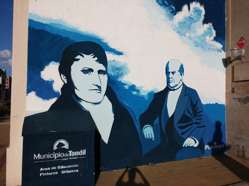 Mural de Manuel Belgrano y Domingo F. Sarmiento 