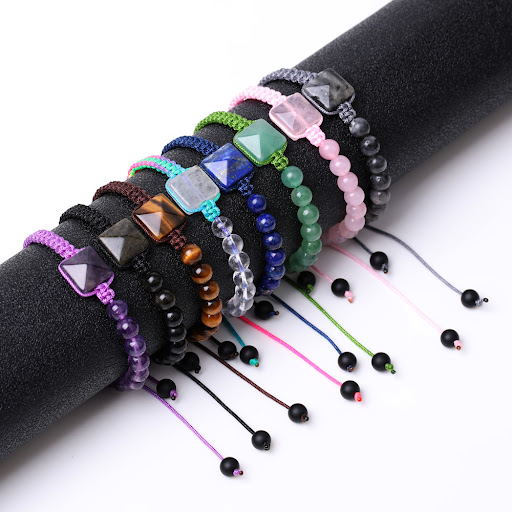 Title 2, Colorful Natural Stone Woven Bracelet Stylish a...