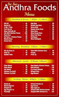 Sri Sai Andhra Foods menu 1