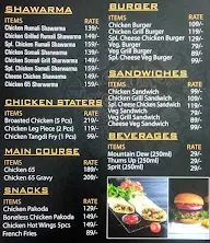 Turkish Shawarma And Burgers menu 1