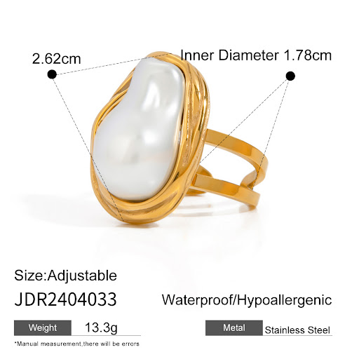 Title 4, Charis Gold Pearl Ring Timeless Elegance Genuin...
