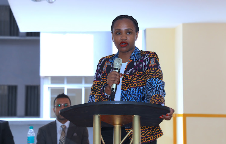 State Department for Diaspora Affairs PS Roseline Njogu during the launch of Kitisuru Amani Gardens in Nairobi