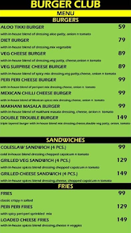 Burger Club menu 1