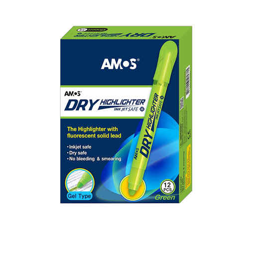 AMOS-Hộp Bút highlighter ADLH-20D-Green (12 cây)