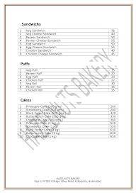 Hazelnuts Bakery menu 2