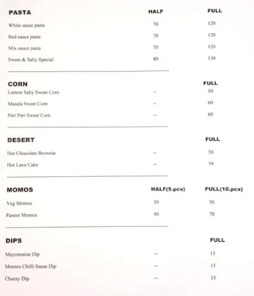 Sweet And Salty menu 