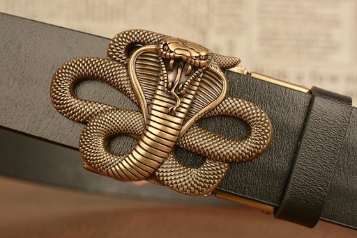 Title 8, Automatic Buckle Belt Leather Cobra Casual Men...