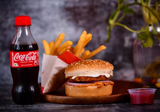 Veg Burger Meal(BURGER+COCA COLA +FRIES)