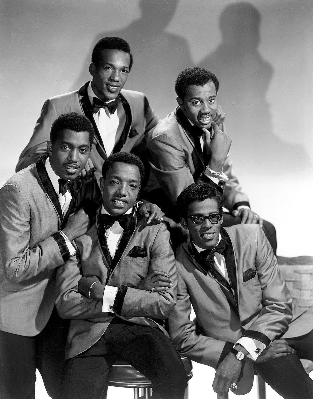 The Temptations (clockwise from top left): Paul Williams, Melvin Franklin, Eddie Kendricks, Dennis Edwards, and Otis Williams