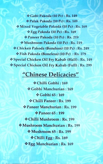 Desi Foodizzz menu 