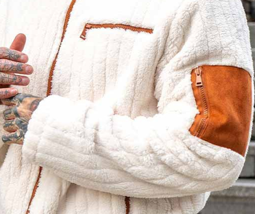 Title 7, Veste en peluche Color Collision Design pour ho...