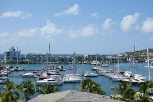 The pretty harbor at Oyster Pond.