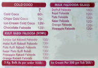 Sanjay Ice Cream menu 1