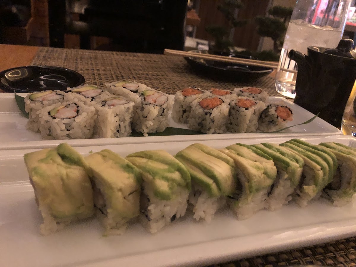 California roll, spicy tuna roll, and senshi. All good, but the senshi was my favorite!