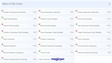 Pan Fusion menu 