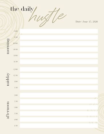 The Daily Hustle - Planner template