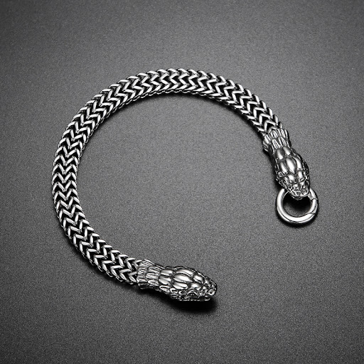 Title 11, Titanium Steel Old Spirit Snake Bracelet for Me...