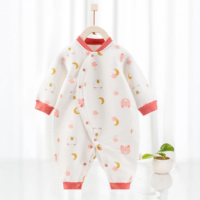 Macacão de Algodão Térmico com Clip e Seda para Bebê Recém-Nascido Roupa de Escalada Confortável e Quentinha Perfeita para o Inverno