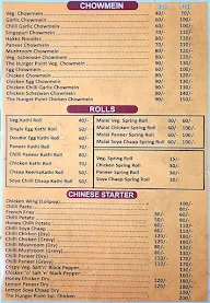 The Hungers Point menu 1