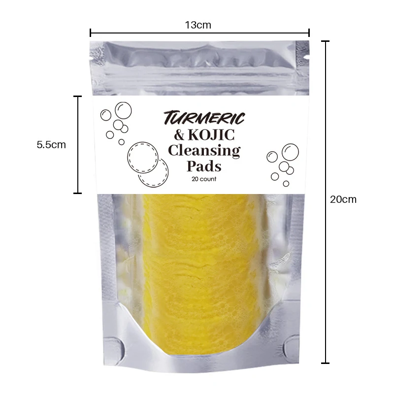 Turmeric Exfoliating Cleansing Pads. Compressed Facial Sponges for Face. Cleans Clogged Pores and Excess Oil. Skin Care 