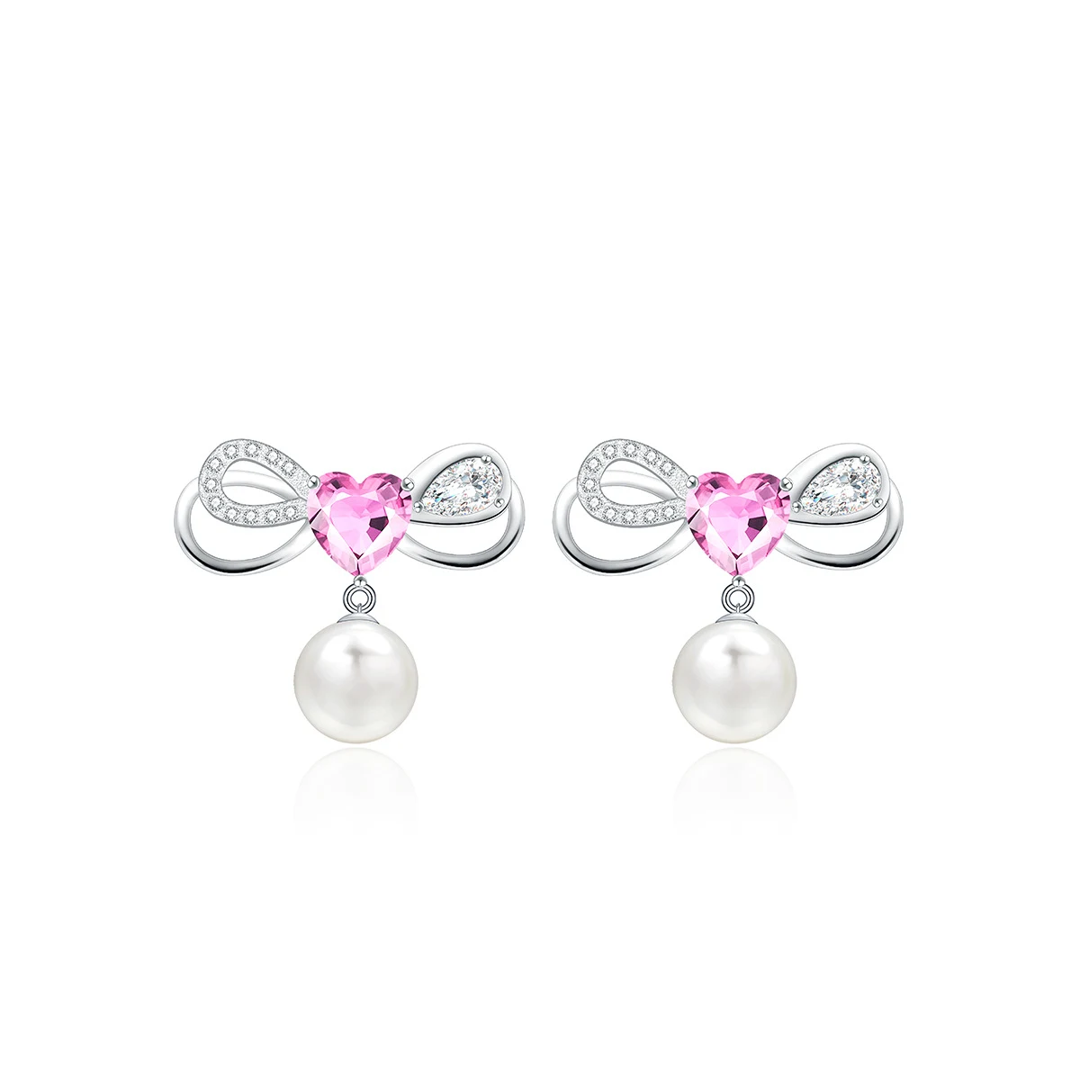 Title 4, Sterling zilveren damesketting met strik, hart,...