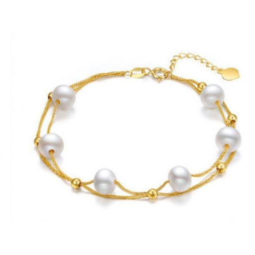 Title 5, Womens Fashion Pearl Gold Bracelet. A stylish ...