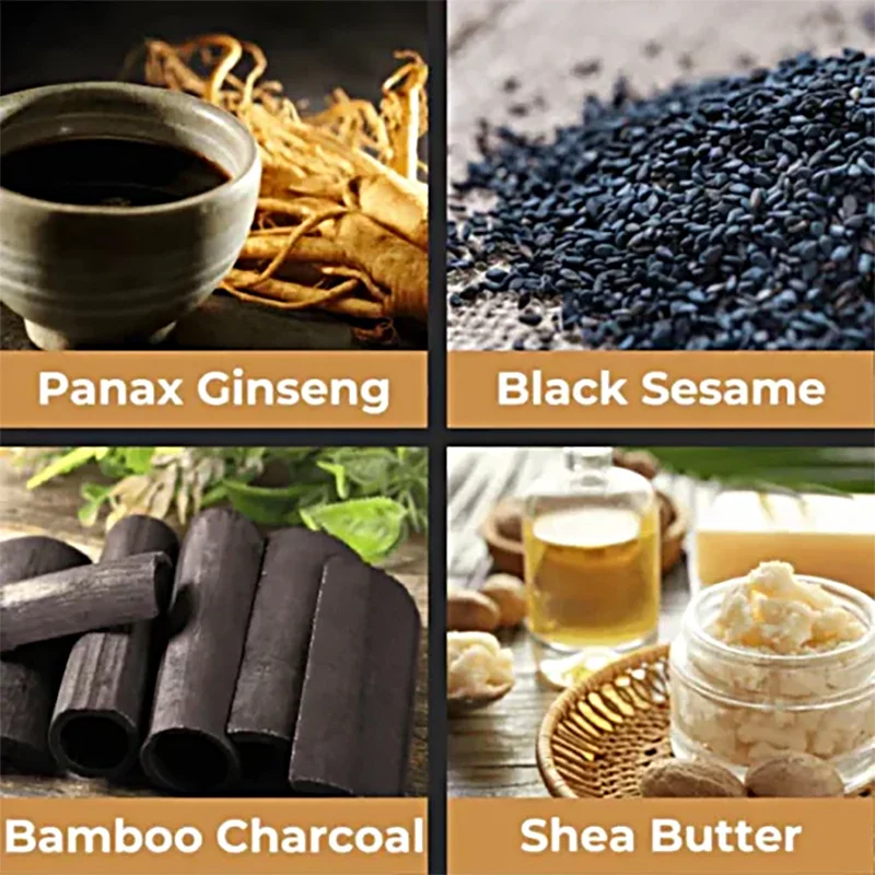 Bamboo Charcoal Shampoo Soap Polygonum Multiflorum Rosemary for healthy hair, deep cleansing and natural growth stimulat