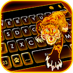 Cover Image of Tải xuống Neon Gold Tiger Keyboard Theme 1.0 APK