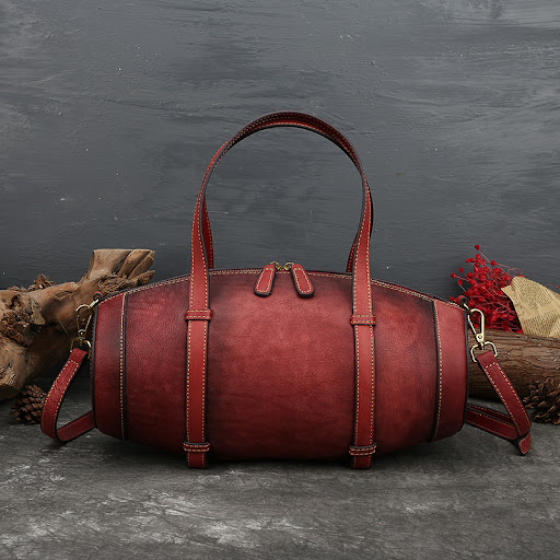 Title 2, New Style Leather Handbag Solid Color Retro Buc...