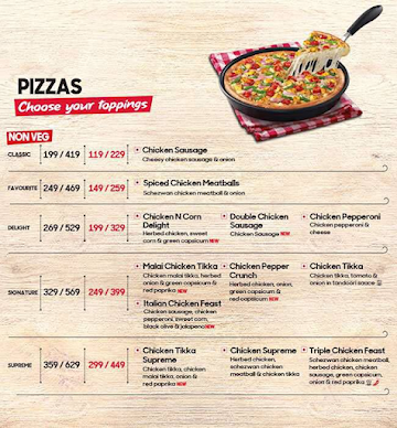 Pizza Hut menu 