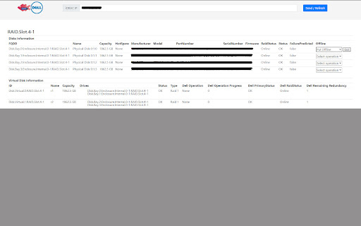 IDRAC 9 - Set PD Offline