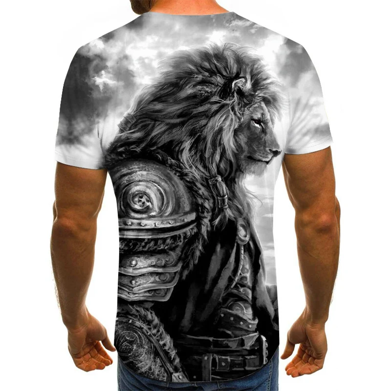 New Direct Supply Animal Lion 3D Digital Printing Temperament Men'S Short Sleeve T-Shirt