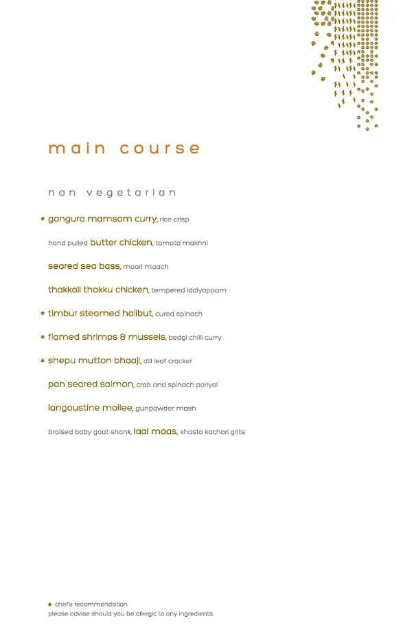 Masala Library menu 